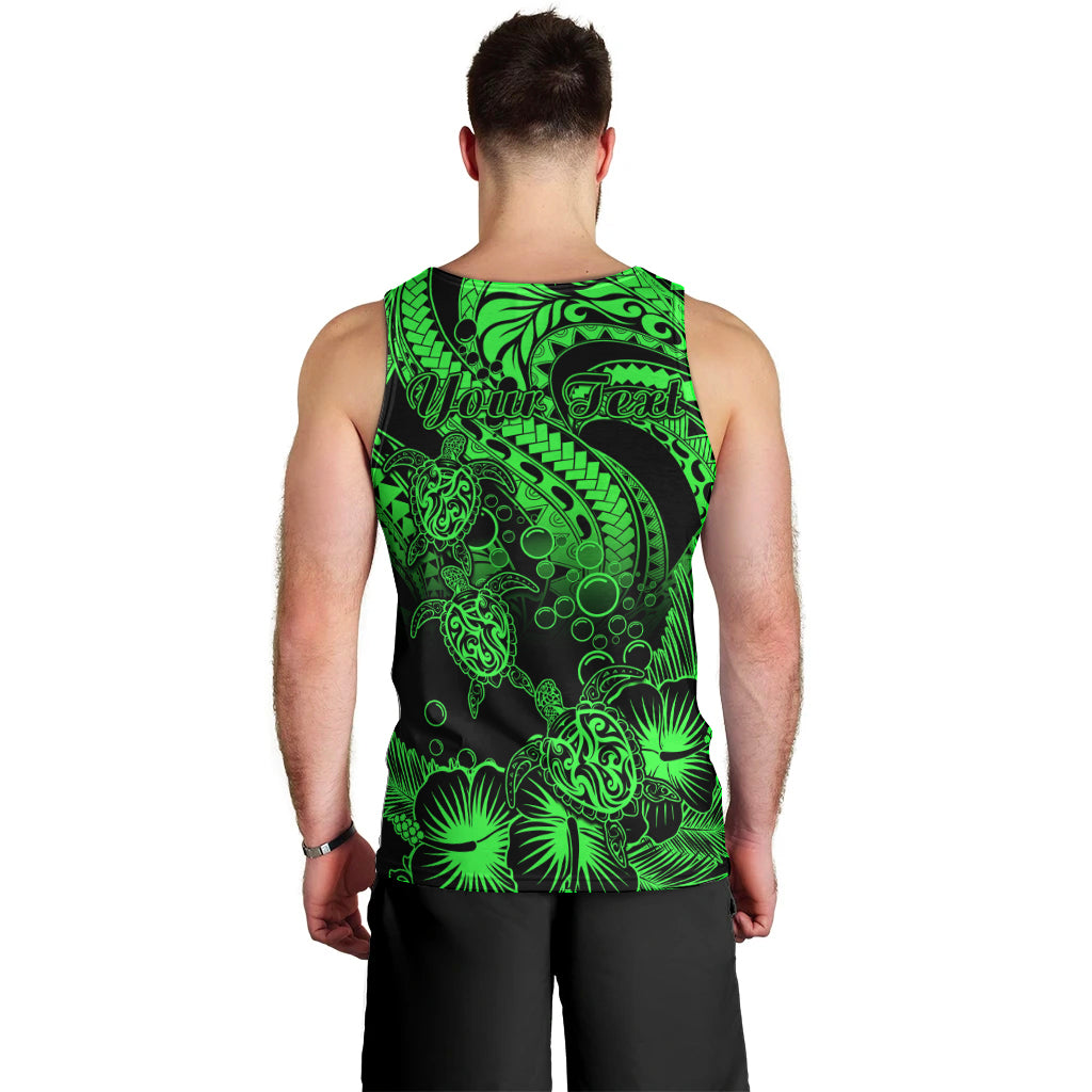 personalised-polynesian-men-tank-top-tribal-honu-turtle-with-hibiscus-green-version