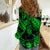 Personalised Polynesian Women Casual Shirt Tribal Honu Turtle with Hibiscus Green Version - Wonder Print Shop