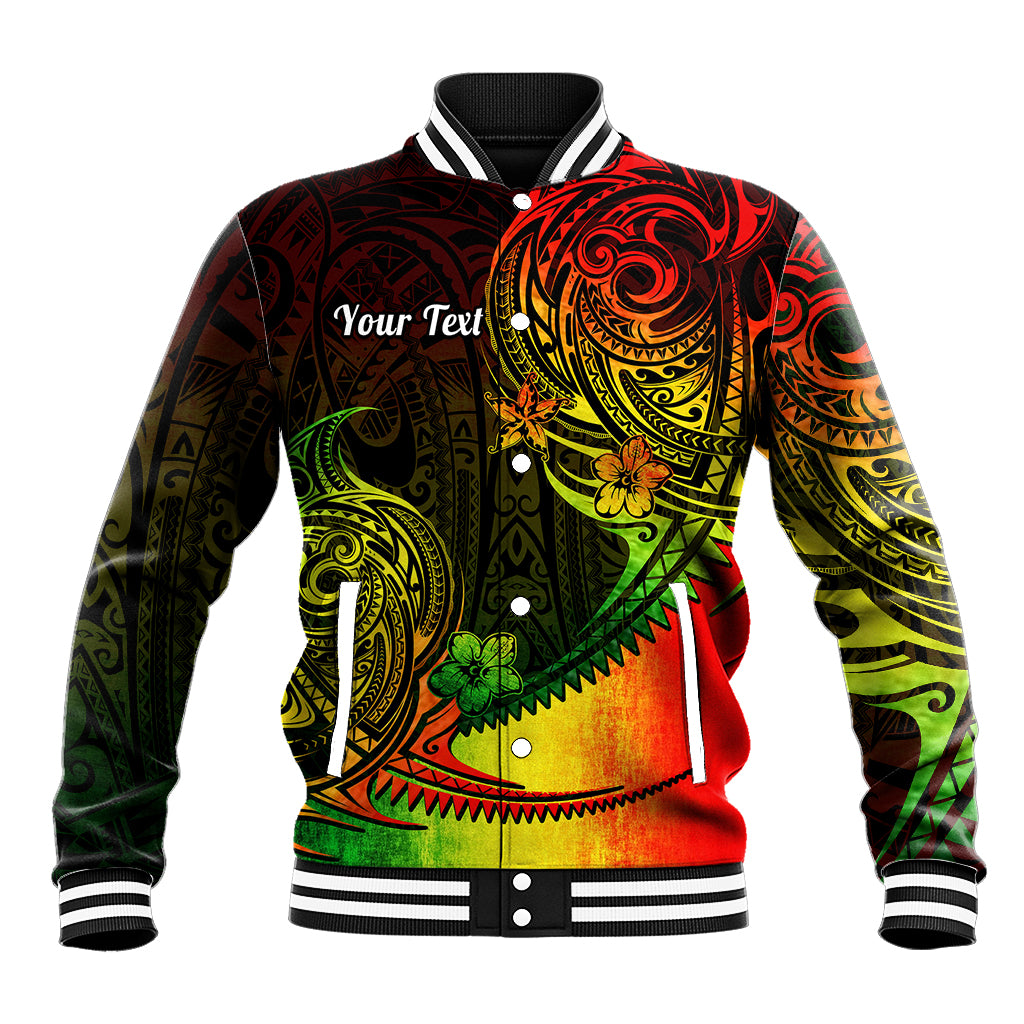 Personalised Polynesian Tribal Baseball Jacket Unique Reggae - Wonder Print Shop