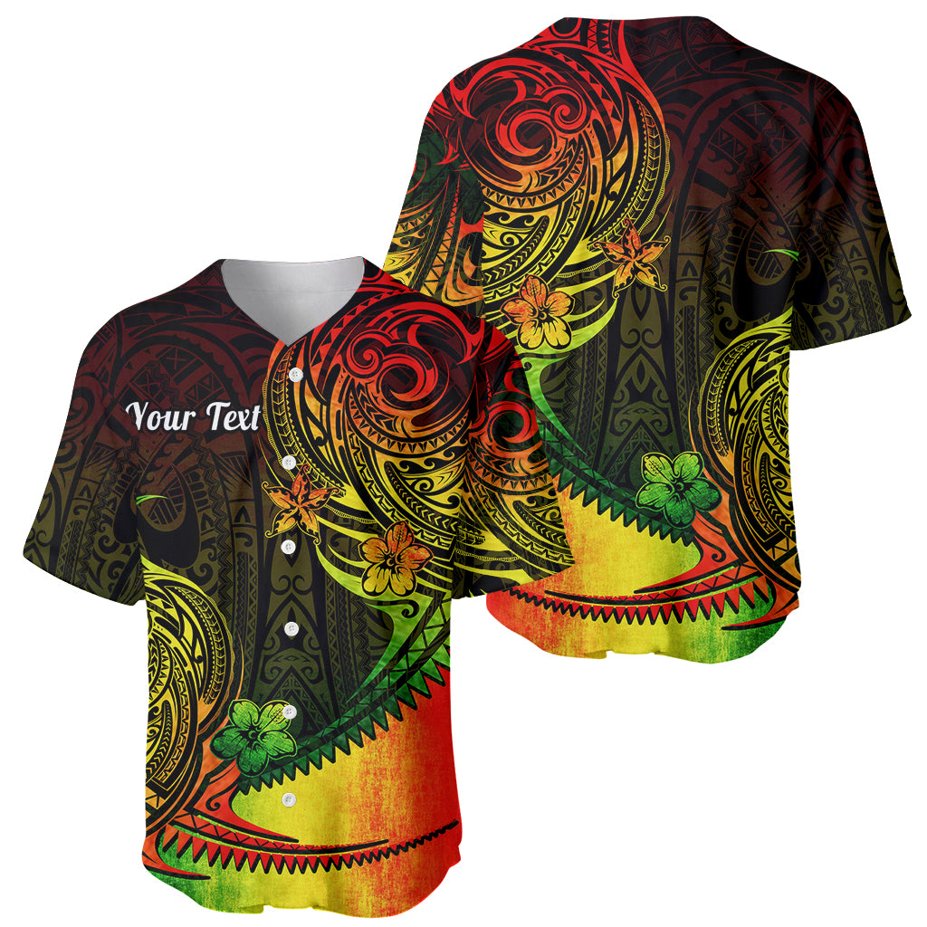 Personalised Polynesian Tribal Baseball Jersey Unique Reggae - Wonder Print Shop