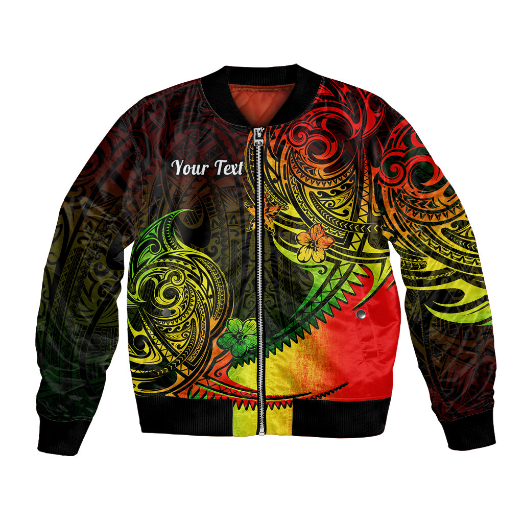 Personalised Polynesian Tribal Bomber Jacket Unique Reggae - Wonder Print Shop