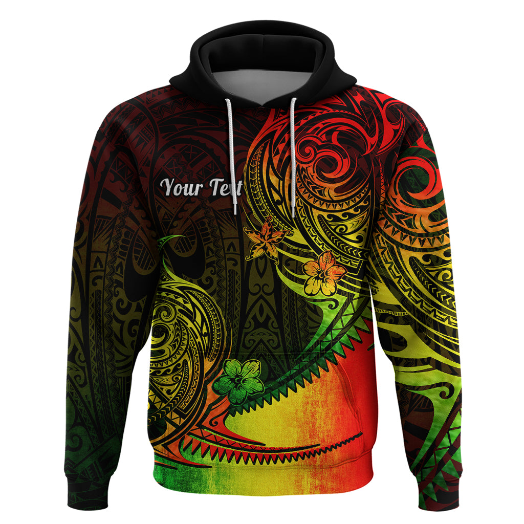 Custom Polynesian Tribal Hoodie Unique Reggae - Wonder Print Shop