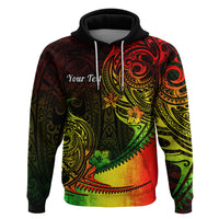 Custom Polynesian Tribal Hoodie Unique Reggae - Wonder Print Shop
