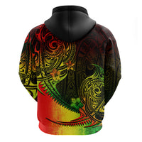 Custom Polynesian Tribal Hoodie Unique Reggae - Wonder Print Shop