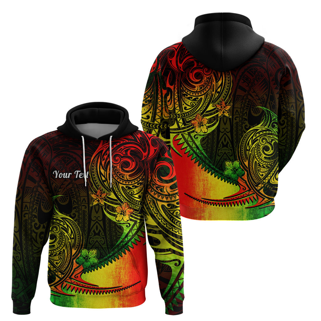 Custom Polynesian Tribal Hoodie Unique Reggae - Wonder Print Shop