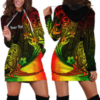 Personalised Polynesian Tribal Hoodie Dress Unique Reggae - Wonder Print Shop
