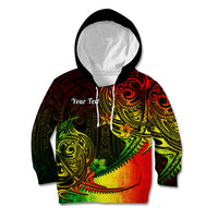 Personalised Polynesian Tribal Kid Hoodie Unique Reggae - Wonder Print Shop