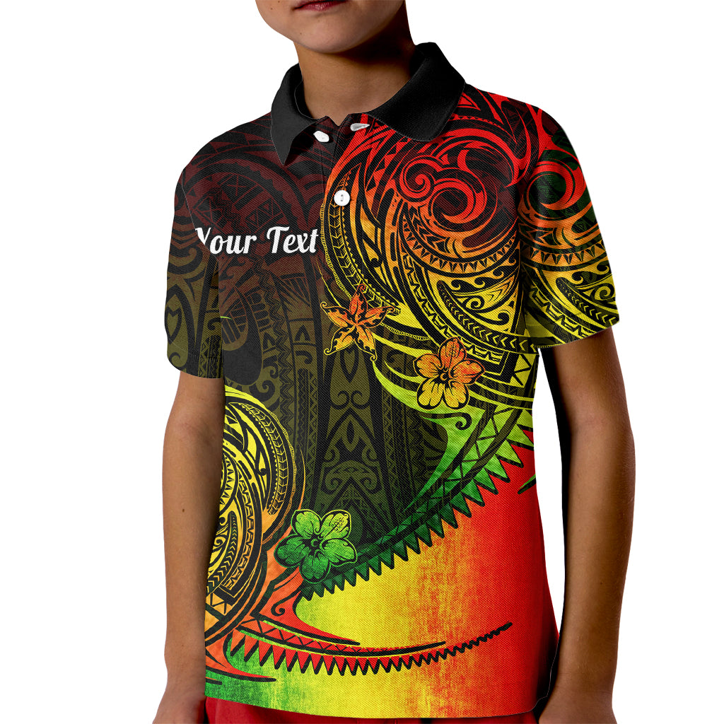 Custom Polynesian Tribal Polo Shirt for Kid Unique Reggae - Wonder Print Shop