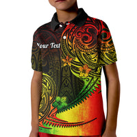 Custom Polynesian Tribal Polo Shirt for Kid Unique Reggae - Wonder Print Shop