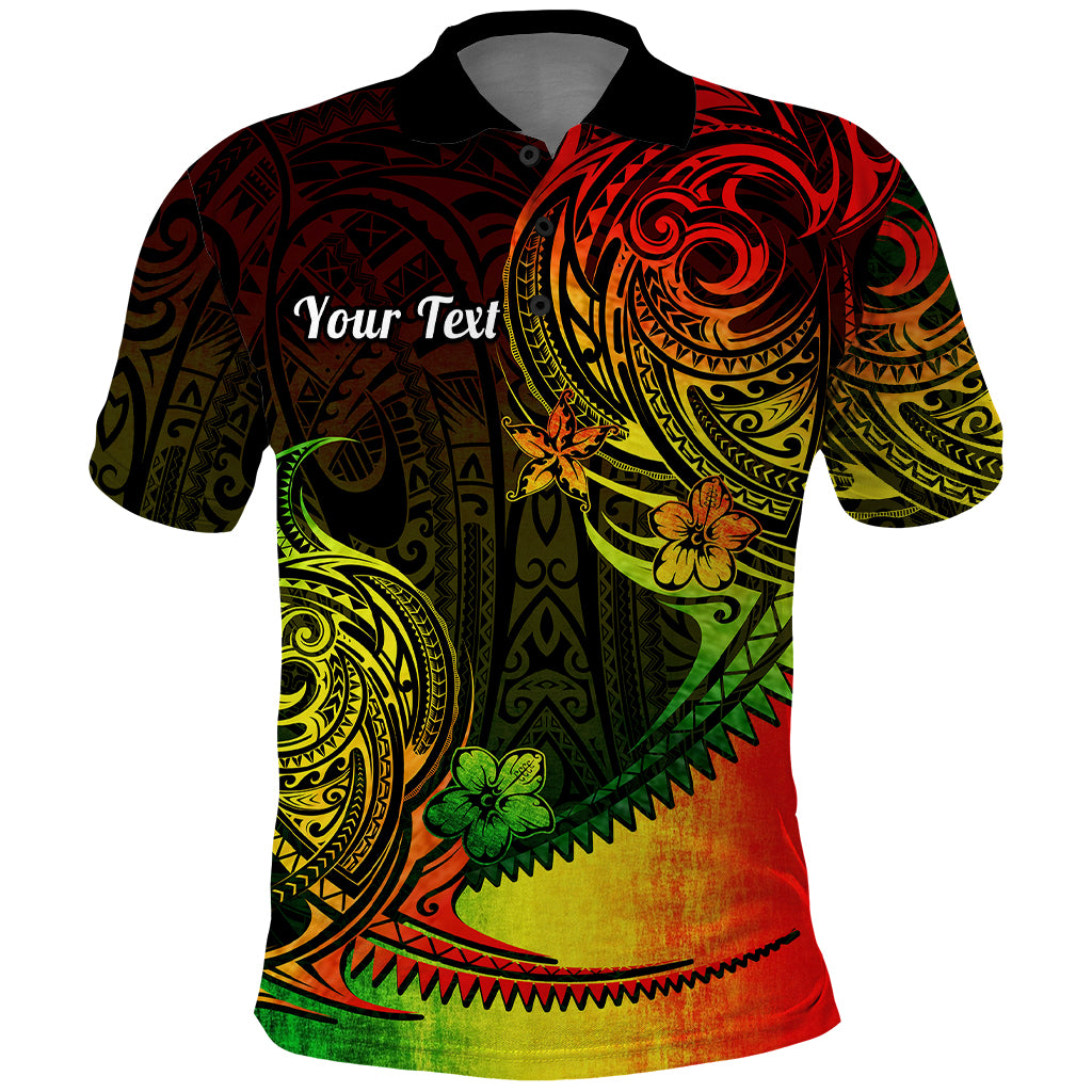 Custom Polynesian Tribal Polo Shirt Unique Reggae - Wonder Print Shop