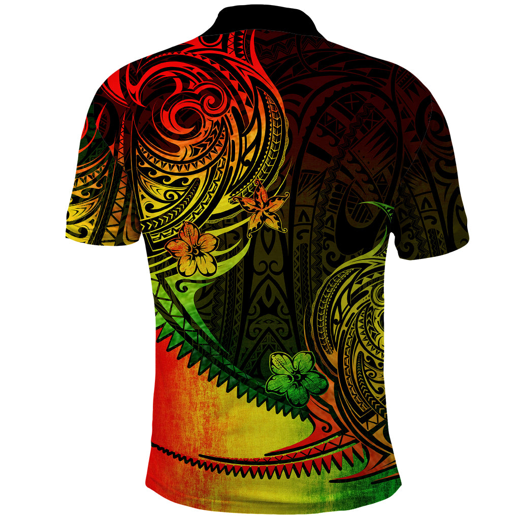 Custom Polynesian Tribal Polo Shirt Unique Reggae - Wonder Print Shop