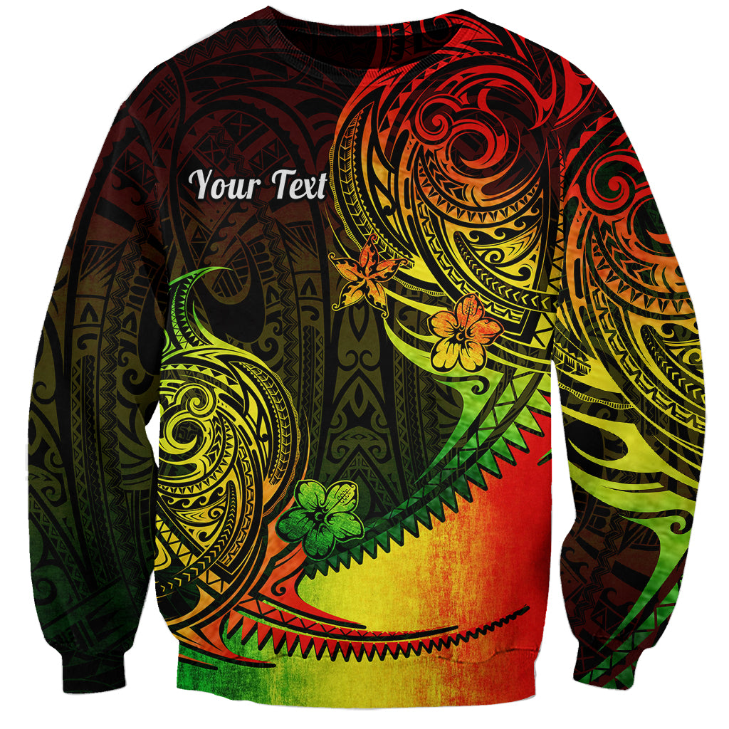 Personalised Polynesian Tribal Sweatshirt Unique Reggae - Wonder Print Shop