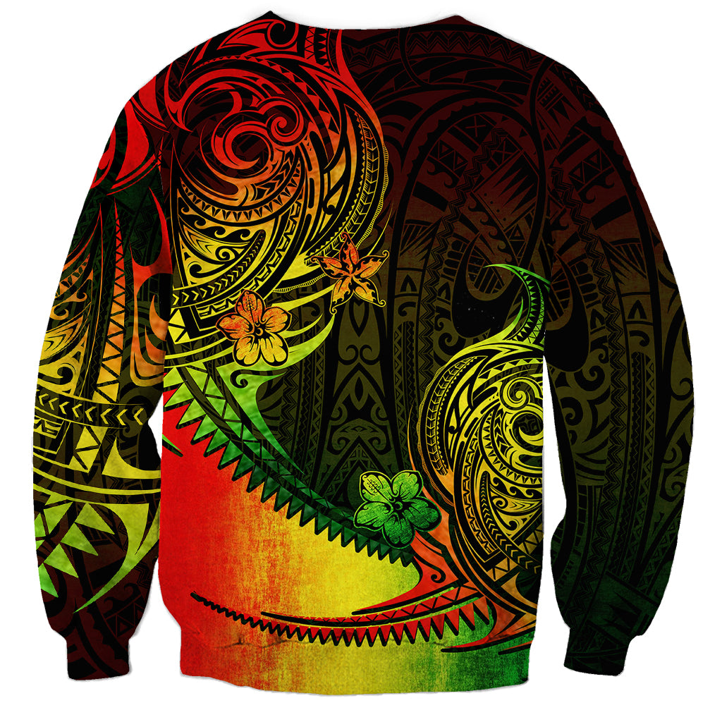 Personalised Polynesian Tribal Sweatshirt Unique Reggae - Wonder Print Shop