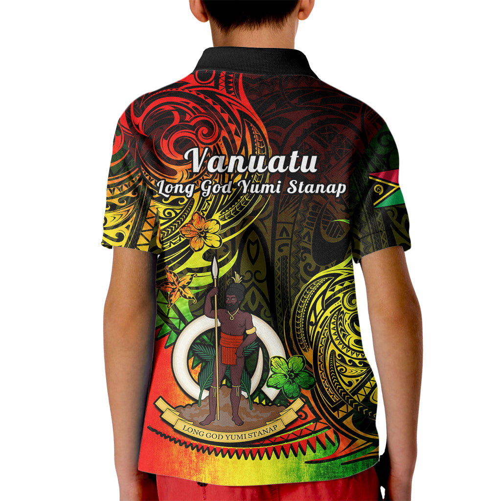 Polynesian Pride Vanuatu Polo Shirt for Kid Reggae Polynesia Long God Yumi Stanap - Wonder Print Shop