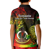 Polynesian Pride Vanuatu Polo Shirt for Kid Reggae Polynesia Long God Yumi Stanap - Wonder Print Shop