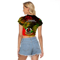Polynesian Pride Vanuatu Raglan Cropped T Shirt Reggae Polynesia Long God Yumi Stanap - Wonder Print Shop