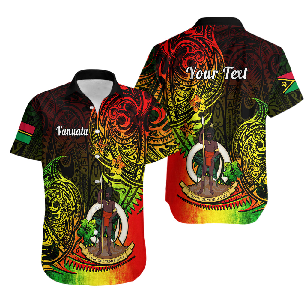 Personalised Vanuatu Hawaiian Shirt Reggae Polynesia Long God Yumi Stanap - Wonder Print Shop