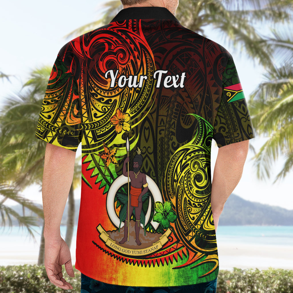 Personalised Vanuatu Hawaiian Shirt Reggae Polynesia Long God Yumi Stanap - Wonder Print Shop