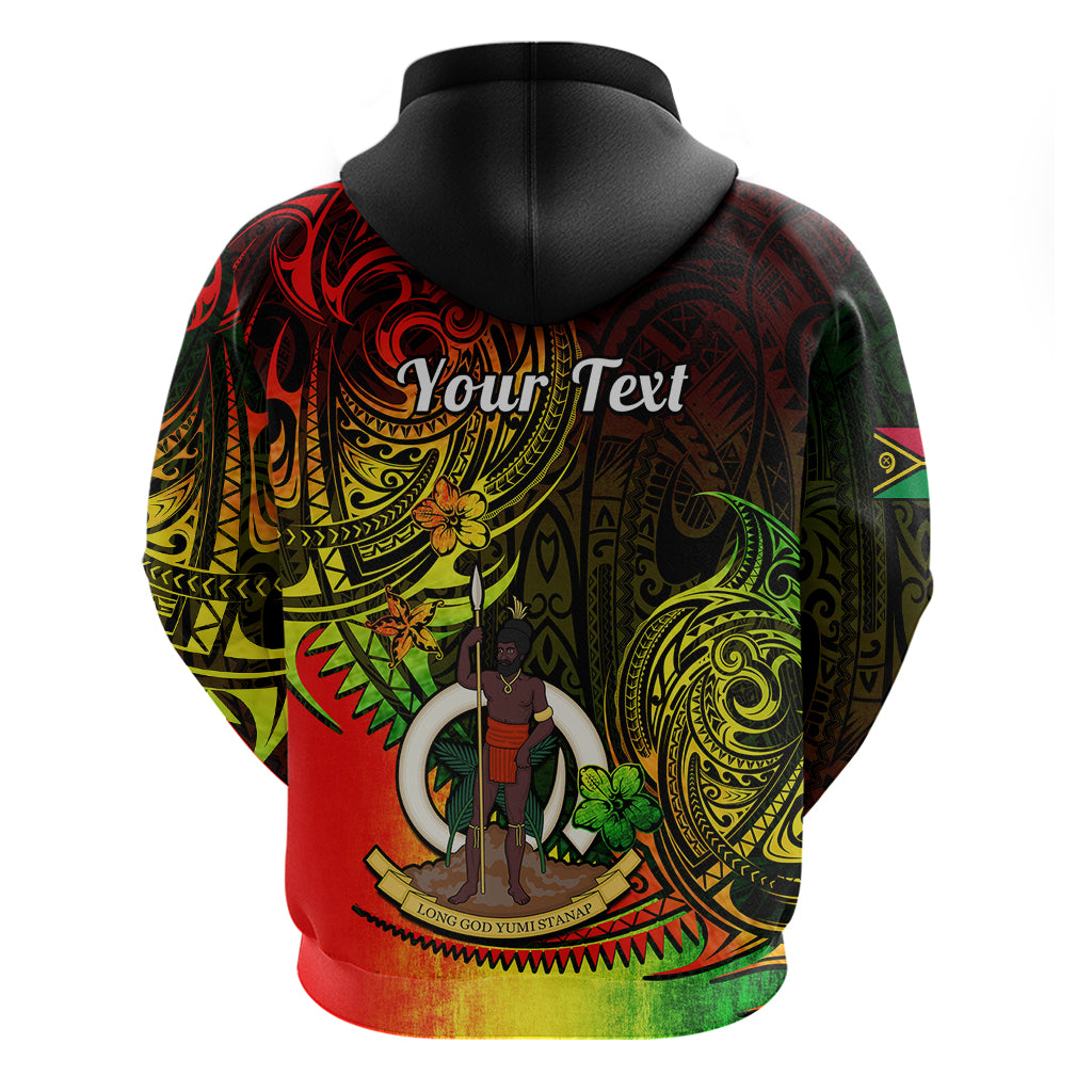 Custom Vanuatu Hoodie Reggae Polynesia Long God Yumi Stanap - Wonder Print Shop