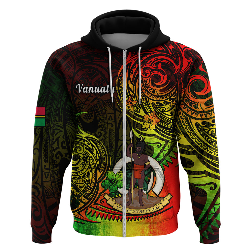Custom Vanuatu Hoodie Reggae Polynesia Long God Yumi Stanap - Wonder Print Shop