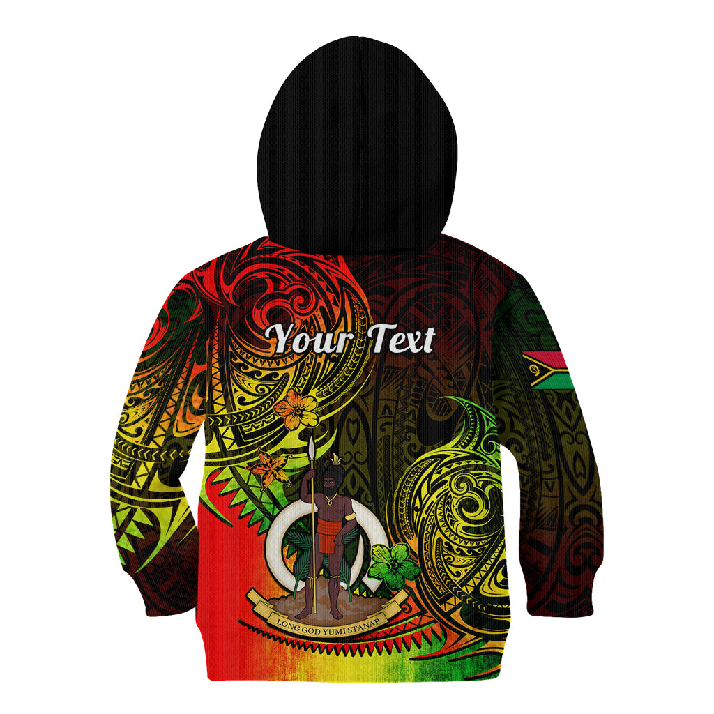 Personalised Vanuatu Kid Hoodie Reggae Polynesia Long God Yumi Stanap - Wonder Print Shop