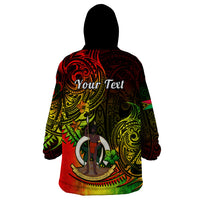 Personalised Vanuatu Wearable Blanket Hoodie Reggae Polynesia Long God Yumi Stanap - Wonder Print Shop