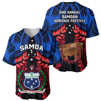 Samoa Baseball Jersey Heritage Festival Samoan Tattoo With Ula Fala Kava Bowl - Wonder Print Shop