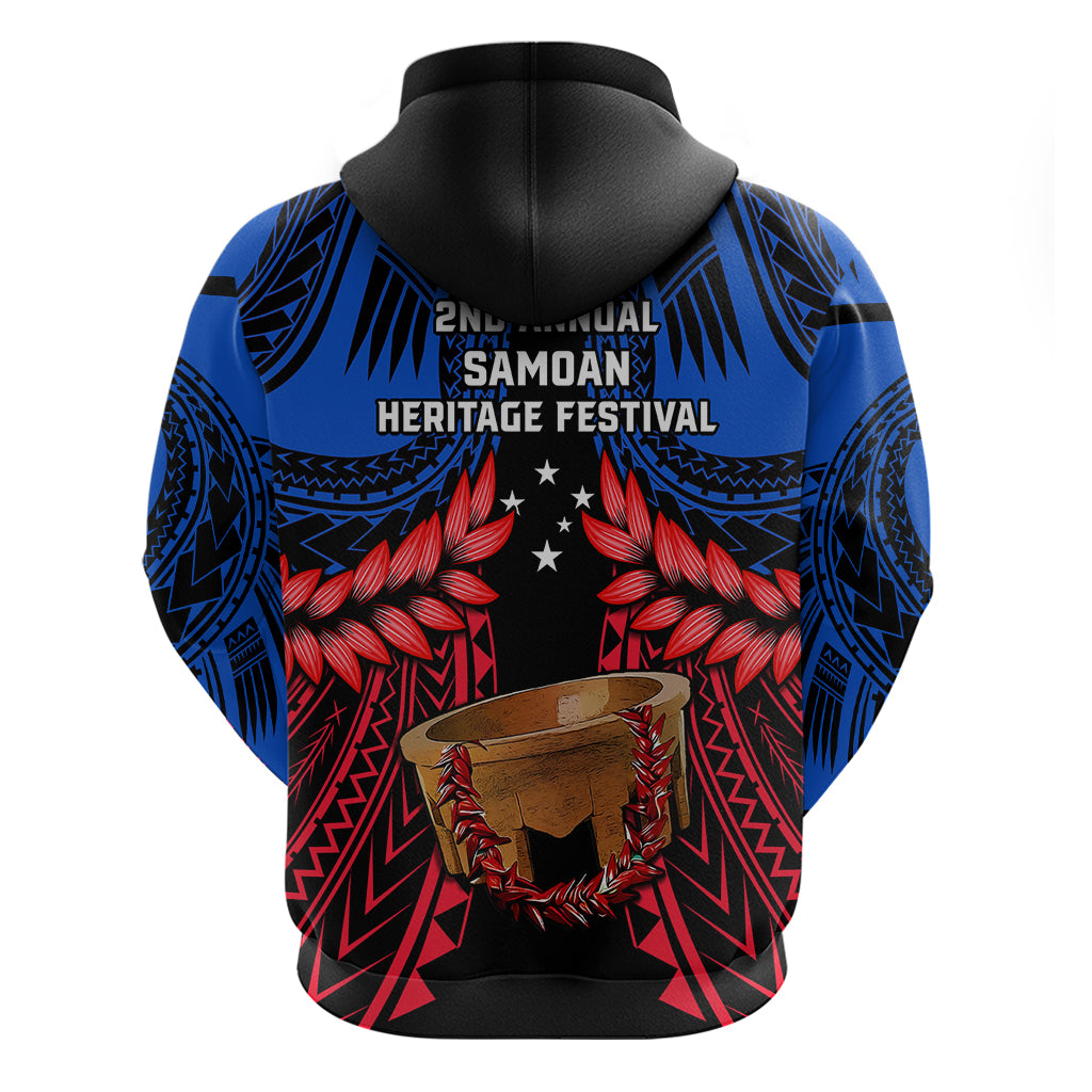 Samoa Hoodie Heritage Festival Samoan Tattoo With Ula Fala Kava Bowl - Wonder Print Shop
