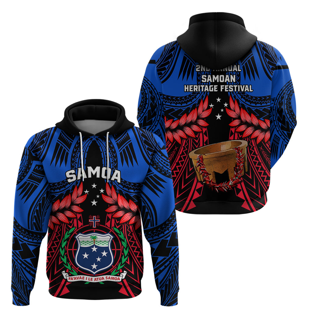 Samoa Hoodie Heritage Festival Samoan Tattoo With Ula Fala Kava Bowl - Wonder Print Shop