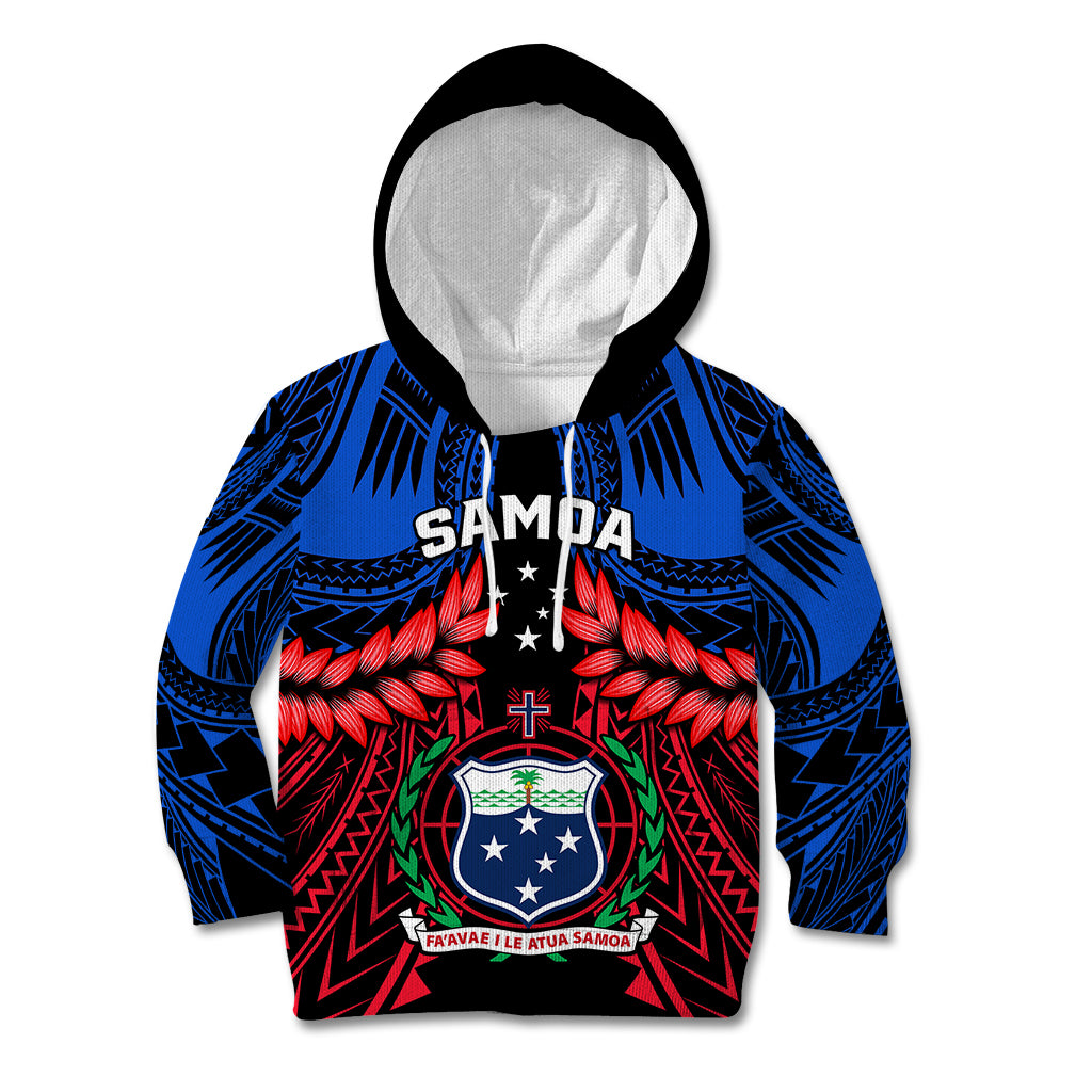 Samoa Kid Hoodie Heritage Festival Samoan Tattoo With Ula Fala Kava Bowl - Wonder Print Shop