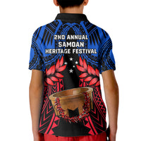 Samoa Kid Polo Shirt Heritage Festival Samoan Tattoo With Ula Fala Kava Bowl - Wonder Print Shop