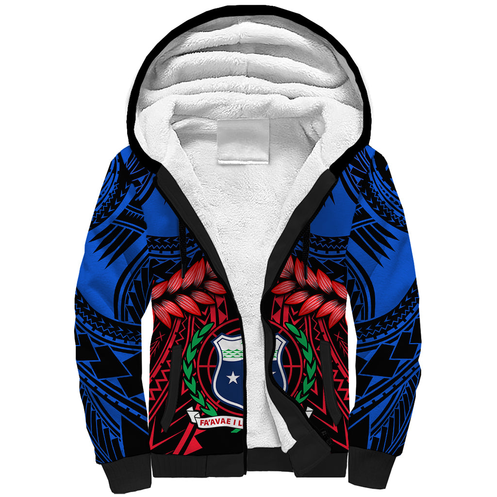 Samoa Sherpa Hoodie Heritage Festival Samoan Tattoo With Ula Fala Kava Bowl - Wonder Print Shop