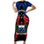 Samoa Short Sleeve Bodycon Dress Heritage Festival Samoan Tattoo With Ula Fala Kava Bowl - Wonder Print Shop