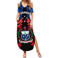 Samoa Summer Maxi Dress Heritage Festival Samoan Tattoo With Ula Fala Kava Bowl - Wonder Print Shop