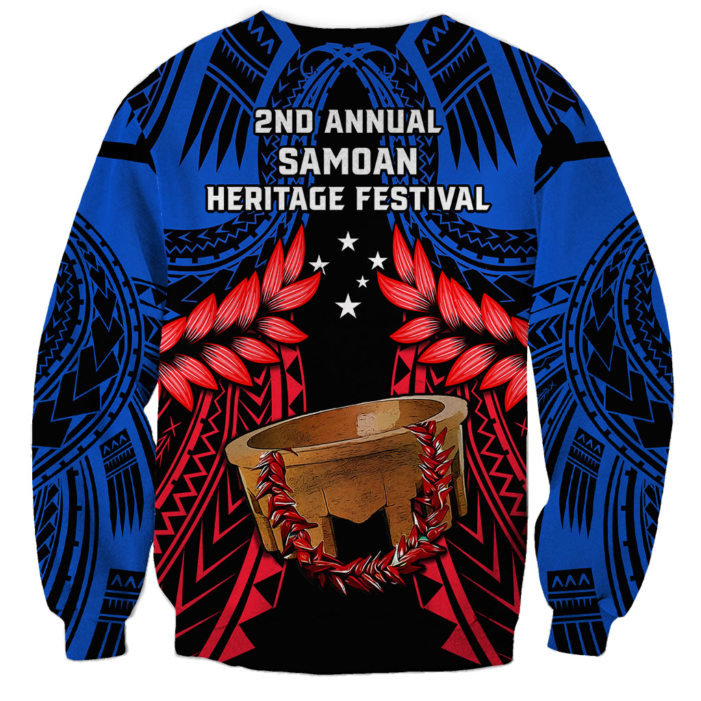 Samoa Sweatshirt Heritage Festival Samoan Tattoo With Ula Fala Kava Bowl - Wonder Print Shop