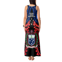 Samoa Tank Maxi Dress Heritage Festival Samoan Tattoo With Ula Fala Kava Bowl - Wonder Print Shop