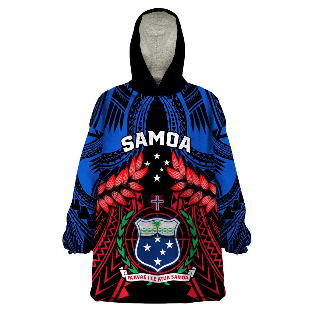 Samoa Wearable Blanket Hoodie Heritage Festival Samoan Tattoo With Ula Fala Kava Bowl - Wonder Print Shop