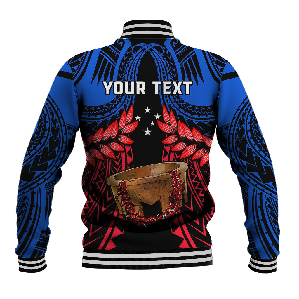 Personalised Samoa Baseball Jacket Heritage Festival Samoan Tattoo With Ula Fala Kava Bowl - Wonder Print Shop