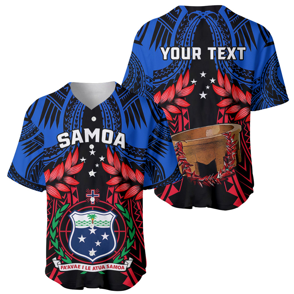 Personalised Samoa Baseball Jersey Heritage Festival Samoan Tattoo With Ula Fala Kava Bowl - Wonder Print Shop