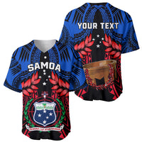 Personalised Samoa Baseball Jersey Heritage Festival Samoan Tattoo With Ula Fala Kava Bowl - Wonder Print Shop