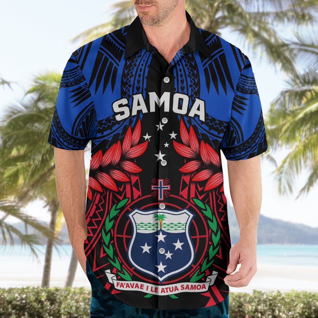 Personalised Samoa Hawaiian Shirt Heritage Festival Samoan Tattoo With Ula Fala Kava Bowl - Wonder Print Shop