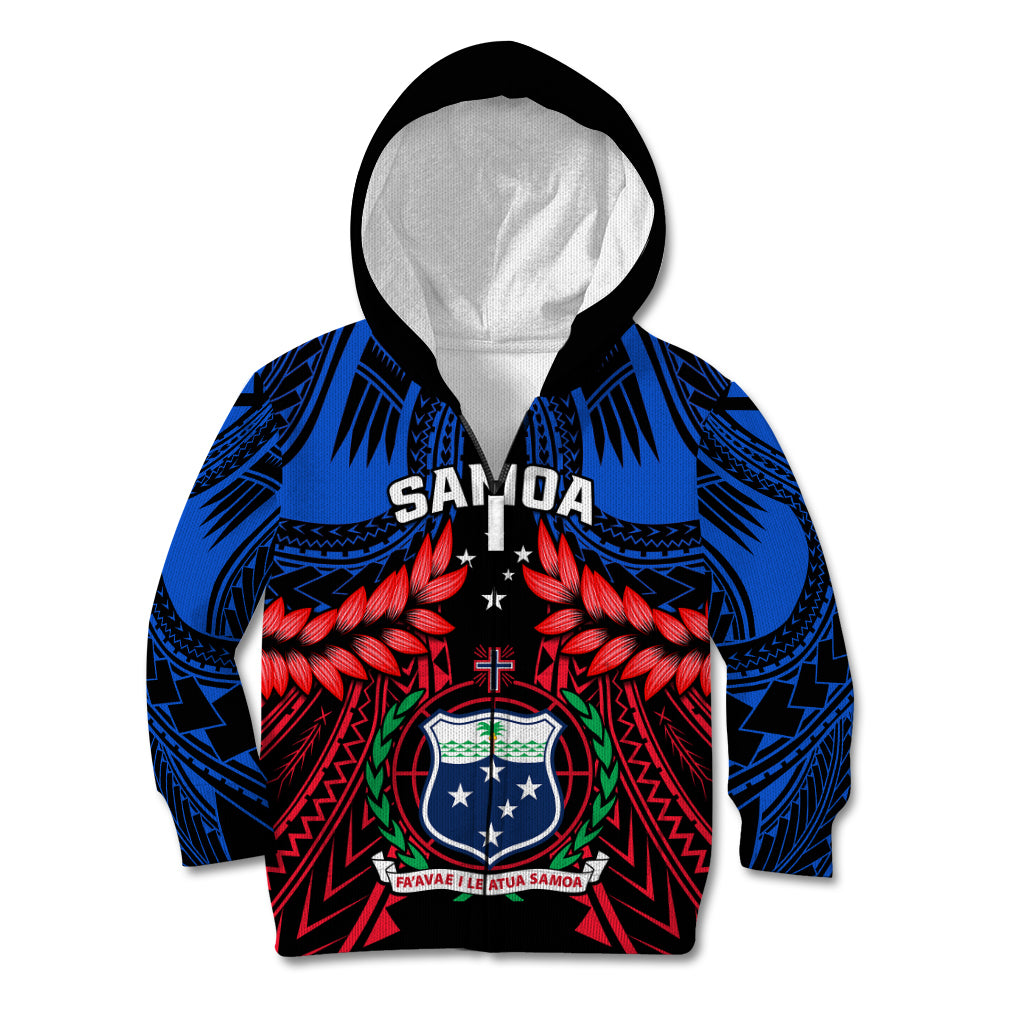 Personalised Samoa Kid Hoodie Heritage Festival Samoan Tattoo With Ula Fala Kava Bowl - Wonder Print Shop