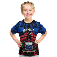 Personalised Samoa Kid T Shirt Heritage Festival Samoan Tattoo With Ula Fala Kava Bowl - Wonder Print Shop