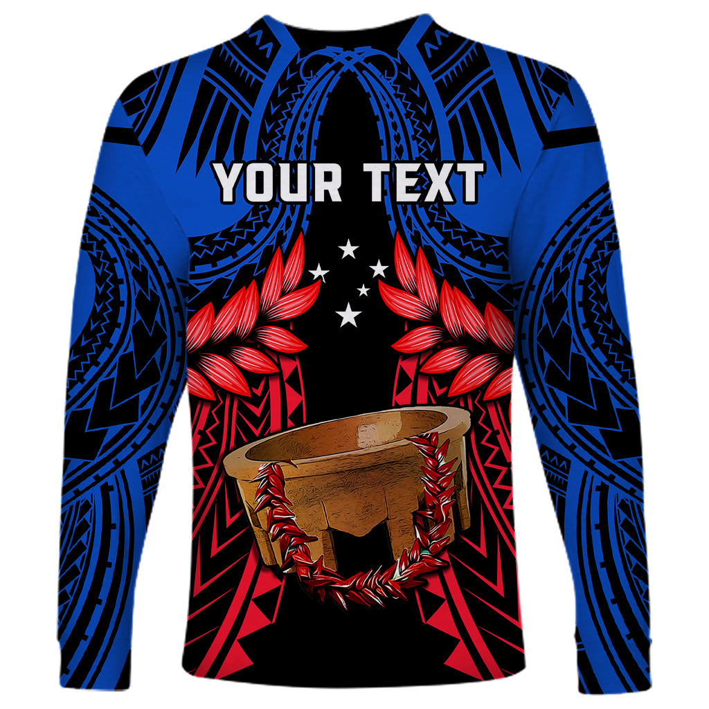 Personalised Samoa Long Sleeve Shirt Heritage Festival Samoan Tattoo With Ula Fala Kava Bowl - Wonder Print Shop
