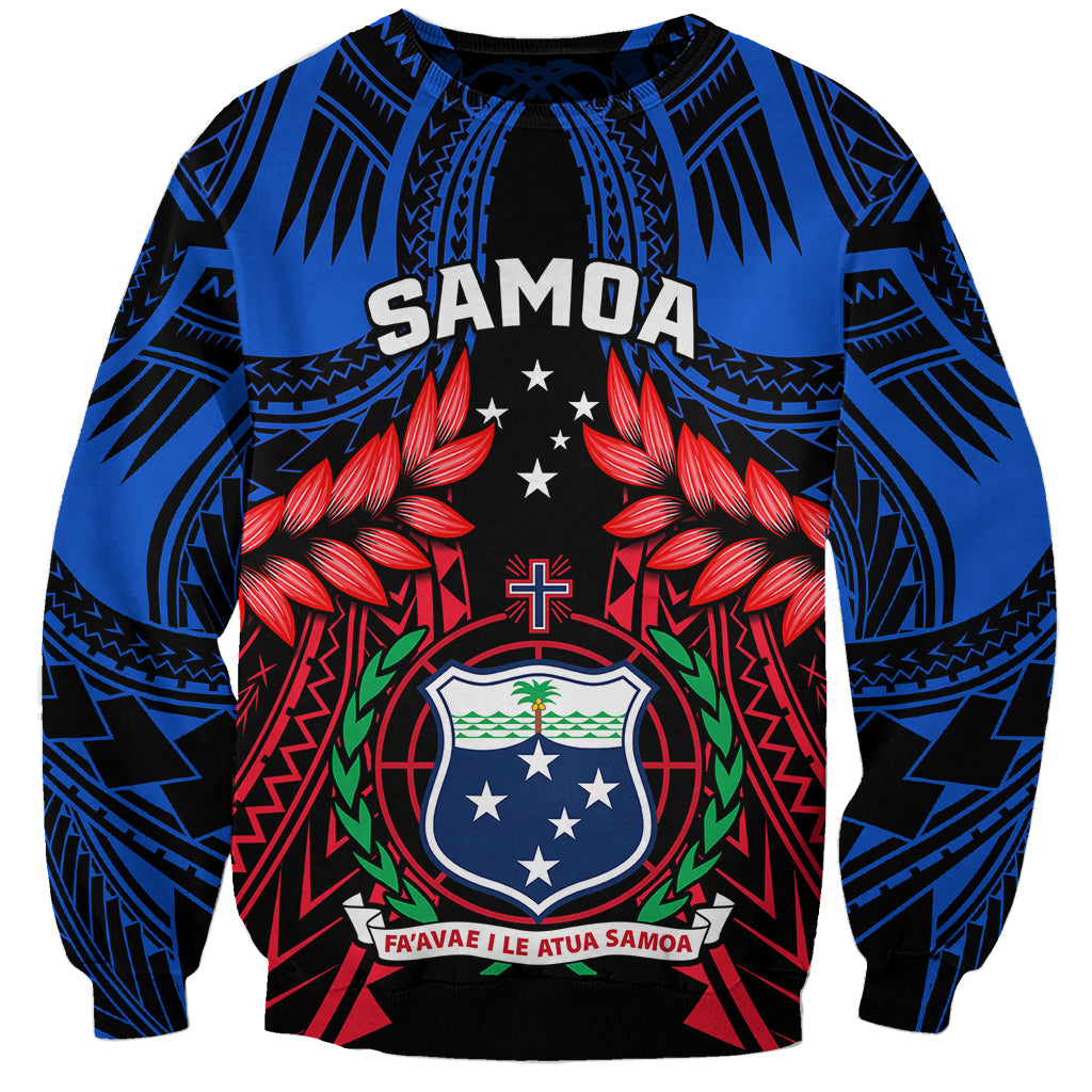 Personalised Samoa Sweatshirt Heritage Festival Samoan Tattoo With Ula Fala Kava Bowl - Wonder Print Shop