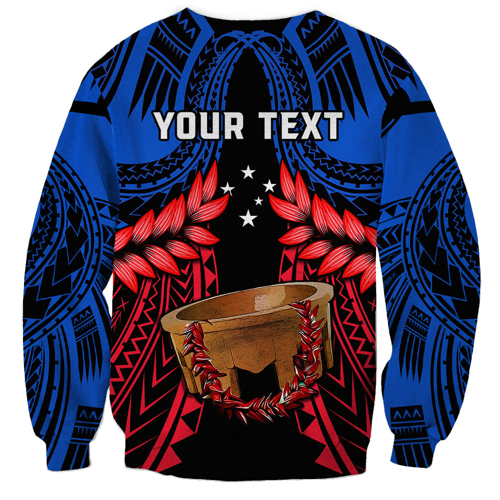 Personalised Samoa Sweatshirt Heritage Festival Samoan Tattoo With Ula Fala Kava Bowl - Wonder Print Shop