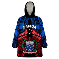Personalised Samoa Wearable Blanket Hoodie Heritage Festival Samoan Tattoo With Ula Fala Kava Bowl - Wonder Print Shop