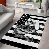 Alligator Alcatraz Area Rug Cool Gator Everglades USA Grunge Flag - Wonder Print Shop