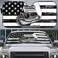 Alligator Alcatraz Auto Sun Shade Cool Gator Everglades USA Grunge Flag - Wonder Print Shop