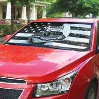 Alligator Alcatraz Auto Sun Shade Cool Gator Everglades USA Grunge Flag - Wonder Print Shop